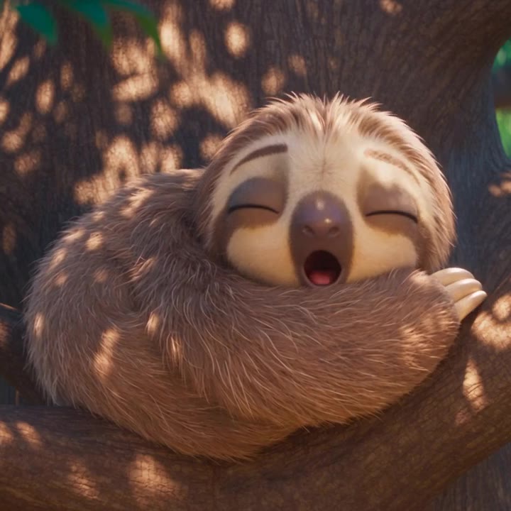 木の上で眠るなまけもの